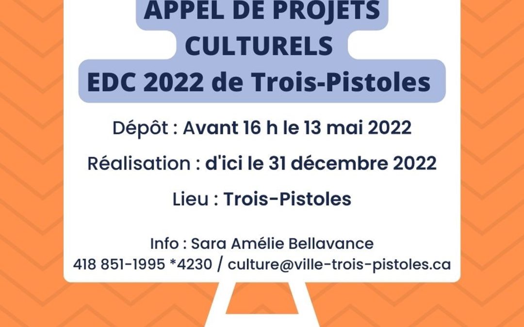 Appel de projets culturels de la Ville de Trois-Pistoles