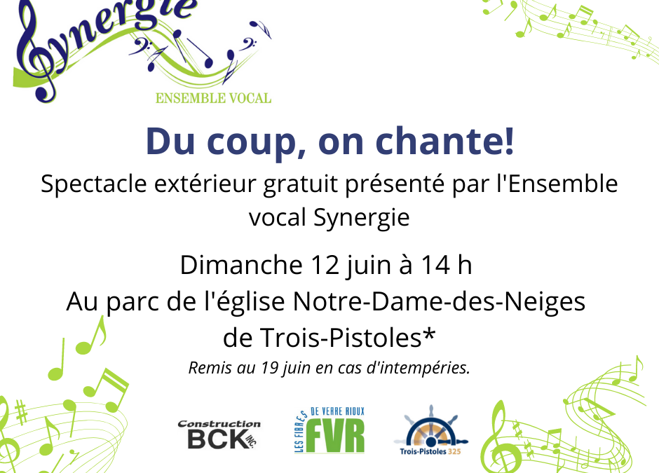L’ensemble vocal Synergie en spectacle dimanche