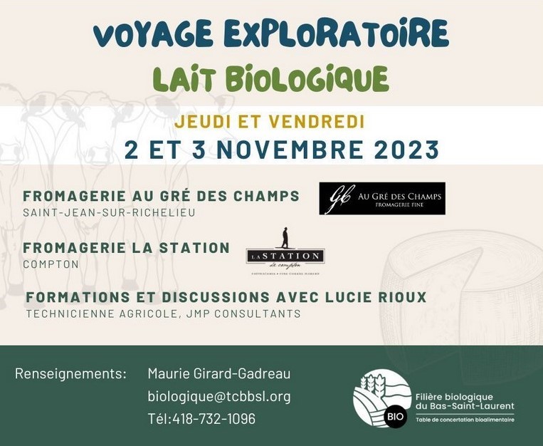 Voyage exploratoire sur la production de lait bio