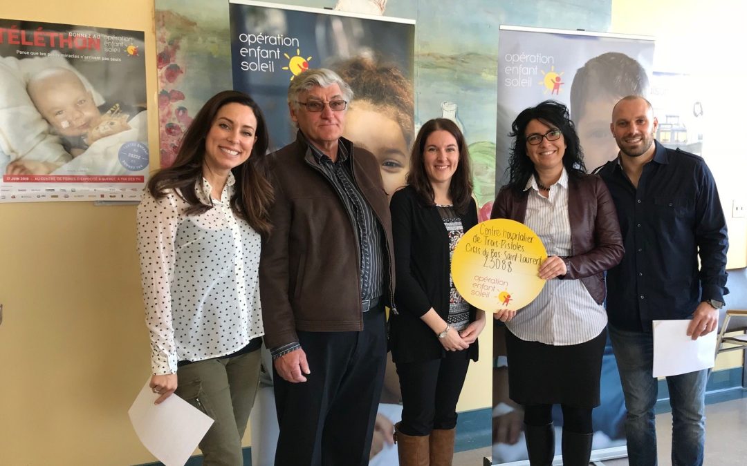 Opération Enfant Soleil remet  2308 $ au Centre hospitalier de Trois-Pistoles