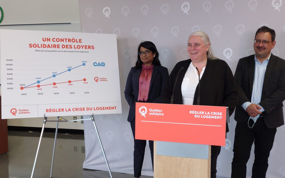 Québec solidaire propose un contrôle des loyers