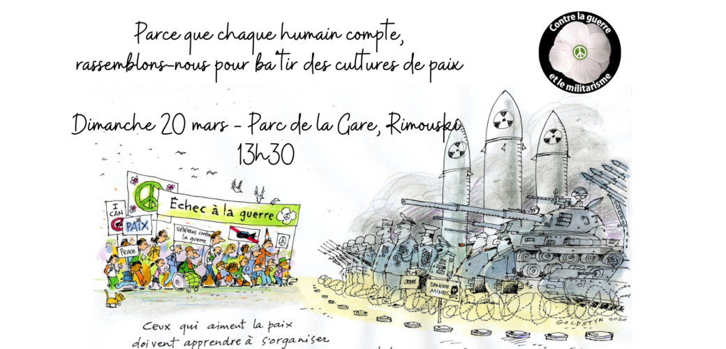 Rassemblement pour la paix le 20 mars à Rimouski