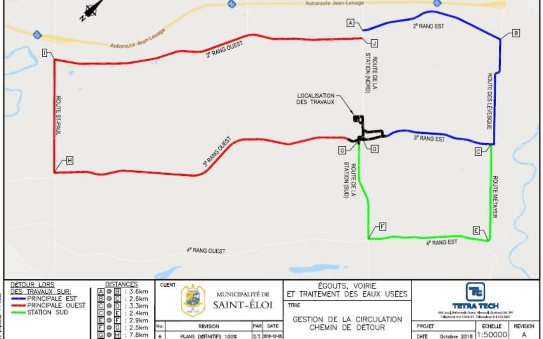 Les travaux pour le projet d’égout débutent lundi à Saint-Éloi