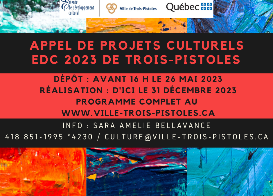 La Ville de Trois-Pistoles lance un appel de projets culturels