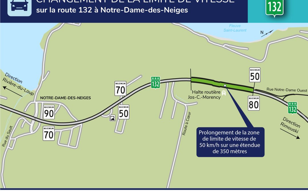 Changement de la limite de vitesse à Notre-Dame-des-Neiges