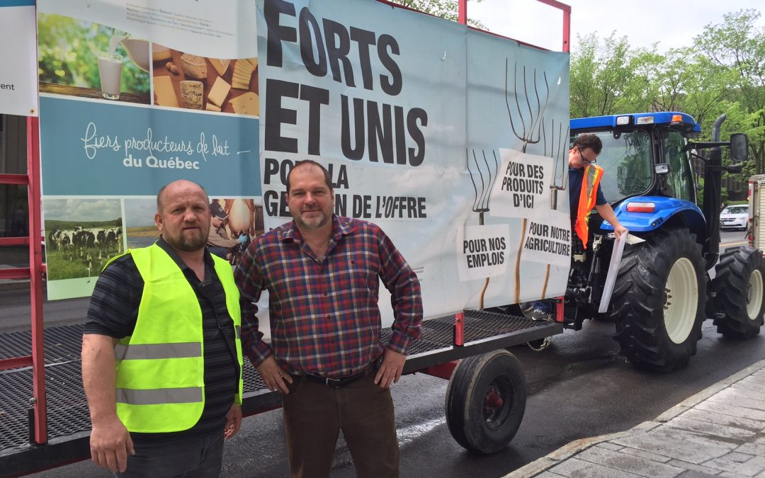 Des producteurs de lait en route vers Ottawa