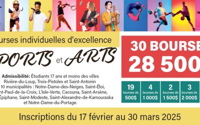 28  500 $ à distribuer en bourses à des jeunes artistes et sportifs
