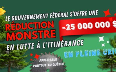 Réduction monstre du fédéral en lutte à l’itinérance