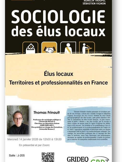 Une conférence sur les élus locaux en France ce midi à l’UQAR