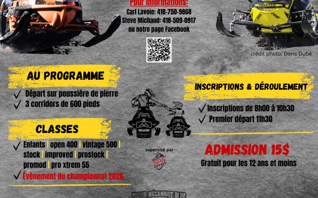 Accélération de motoneige ce samedi à Saint-Eugène