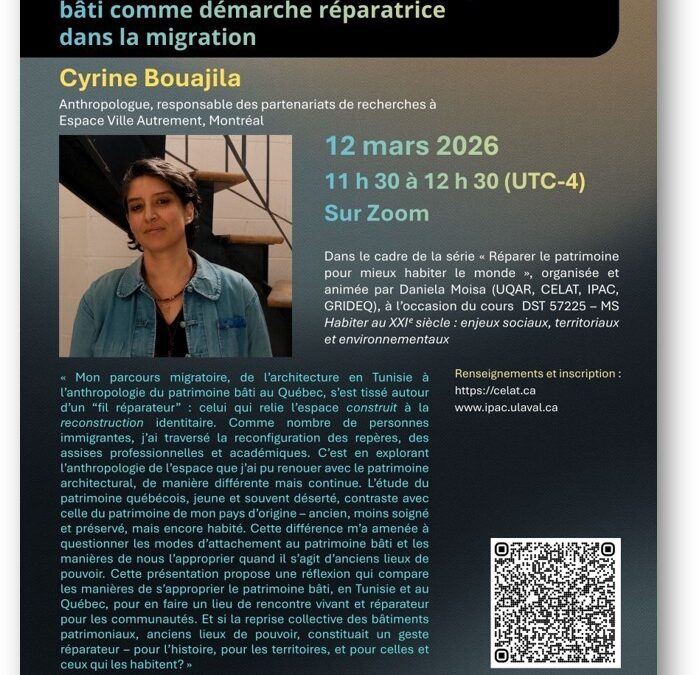 Repenser le patrimoine bâti comme démarche réparatrice dans la migration