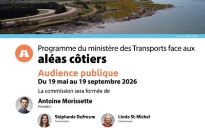 Le BAPE mandaté pour tenir une audience publique sur l’érosion côtière