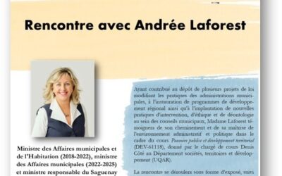 Le GRIDEQ propose une conférence avec l’ex-ministre Andrée Laforest